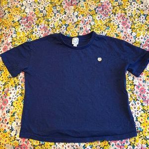 Blue Rain Embroidered Daisy Top